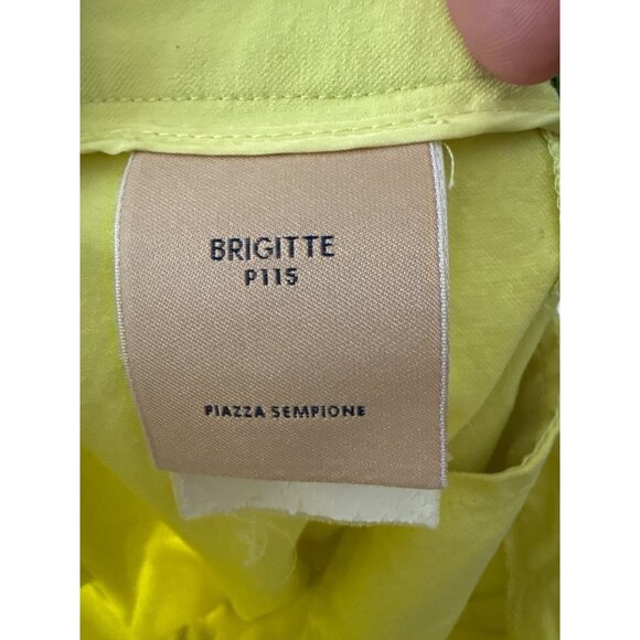 Piazza Sempione Brigitte P115 Yellow Cropped Pants Made In Italy - Picture 4 of 5